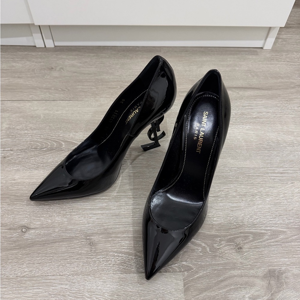 YSL Black Patent Opyum 110 Heels Size 38 Venice New/Nero Lucido